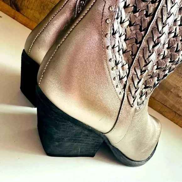 Golo Women’s Reverse Woven Shaft Weatern Fashion Boots - Snip Toe - Picture 6 of 9